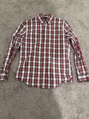 J. Crew Red, White & Black Plaid Button-Down Shirt